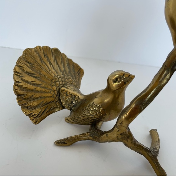Vintage brass birds on a branch - Picture 4 of 4